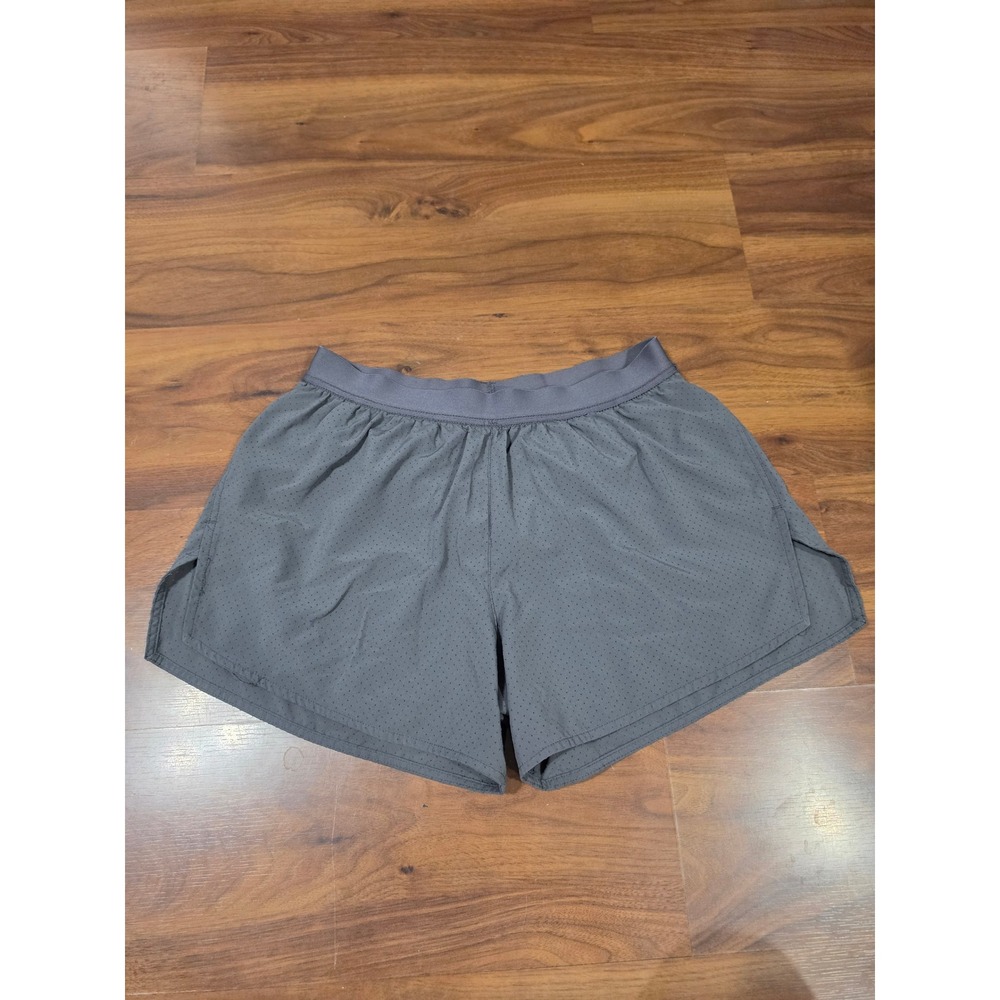 Alphalete Running Shorts Mens Medium Gray Lined Perforated Athletic
